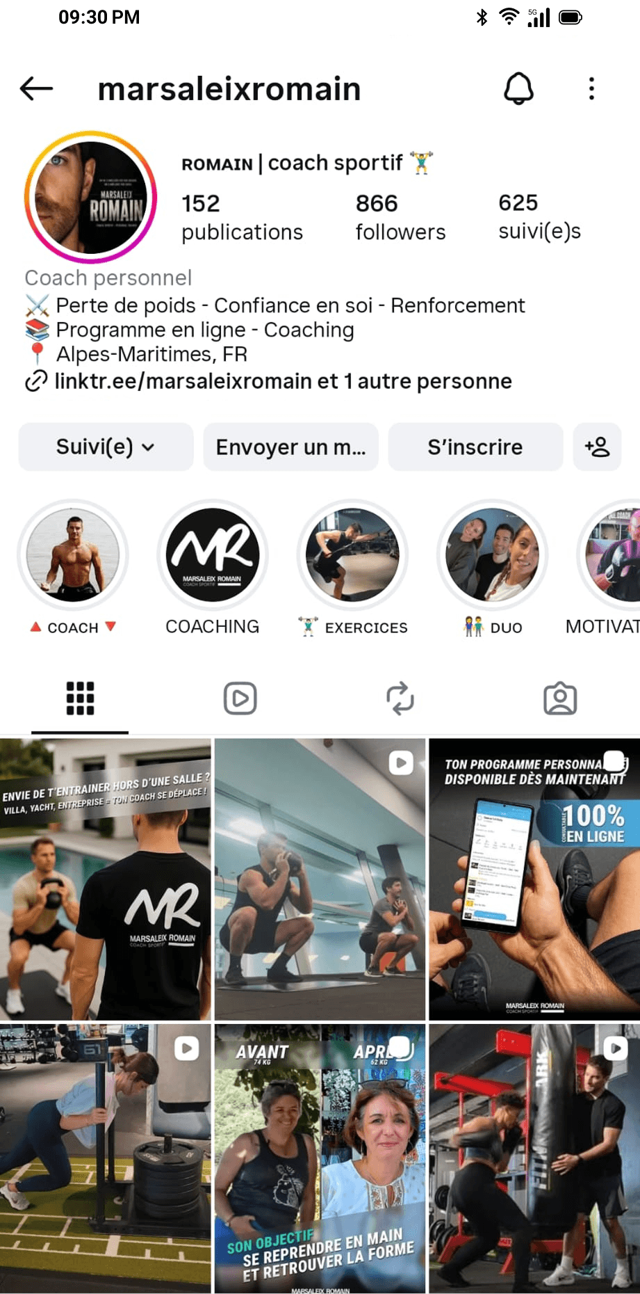 Romain Marsaleix — Coach sportif Instagram Côte d’Azur Romain Marsaleix coach sportif Instagram @marsaleixromain — Alpes-Maritimes Biot Antibes